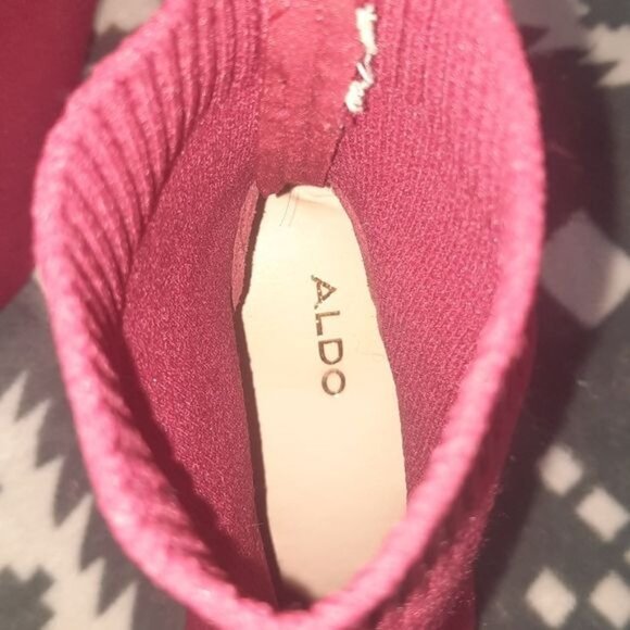 Aldo Red Pull On Sock 4 Inch Heel Booties Size 6.5 - Picture 8 of 9